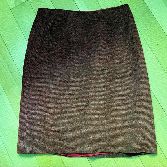 Vintage Oscar by Oscar De La Renta Y2K Tweed Red Pencil Skirt - Size 8 - Picture 8 of 13